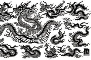 Vietnamese boat people with Japanese dragon and Buddha tattoo idea