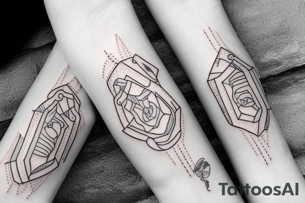 Arm band tattoo with two medium-sized line tattoo idea