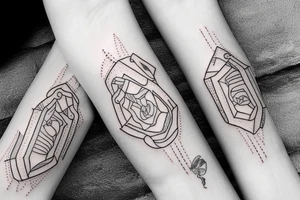 Arm band tattoo with two medium-sized line tattoo idea