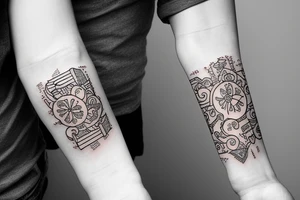 Arm band tattoo with two medium-sized line tattoo idea