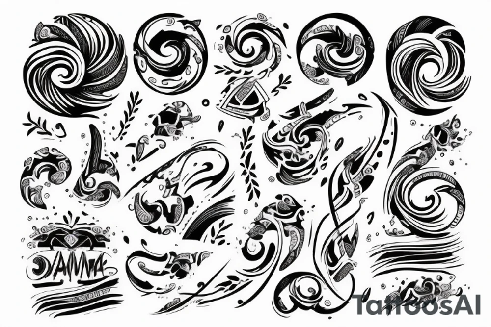 Armband tattoo with two medium-sized line tattoo idea