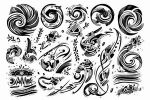 Armband tattoo with two medium-sized line tattoo idea