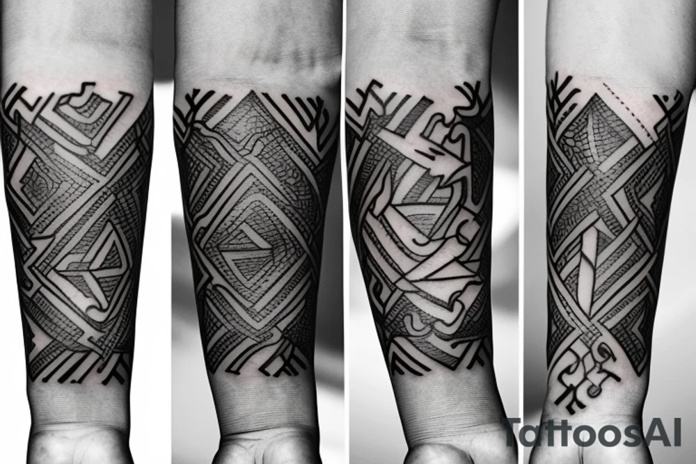Armband tattoo with two medium-sized line tattoo idea