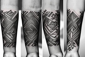 Armband tattoo with two medium-sized line tattoo idea
