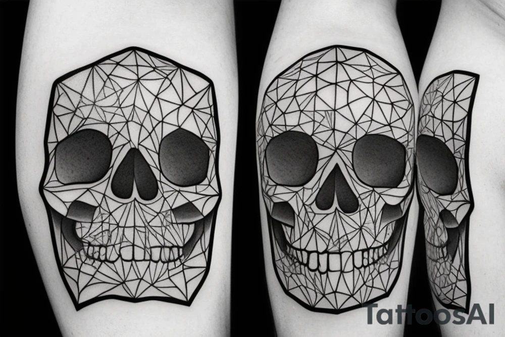 skull and oar tattoo idea