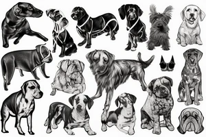 dogs and mountains tattoo idea