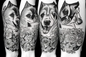 dogs and mountains tattoo idea