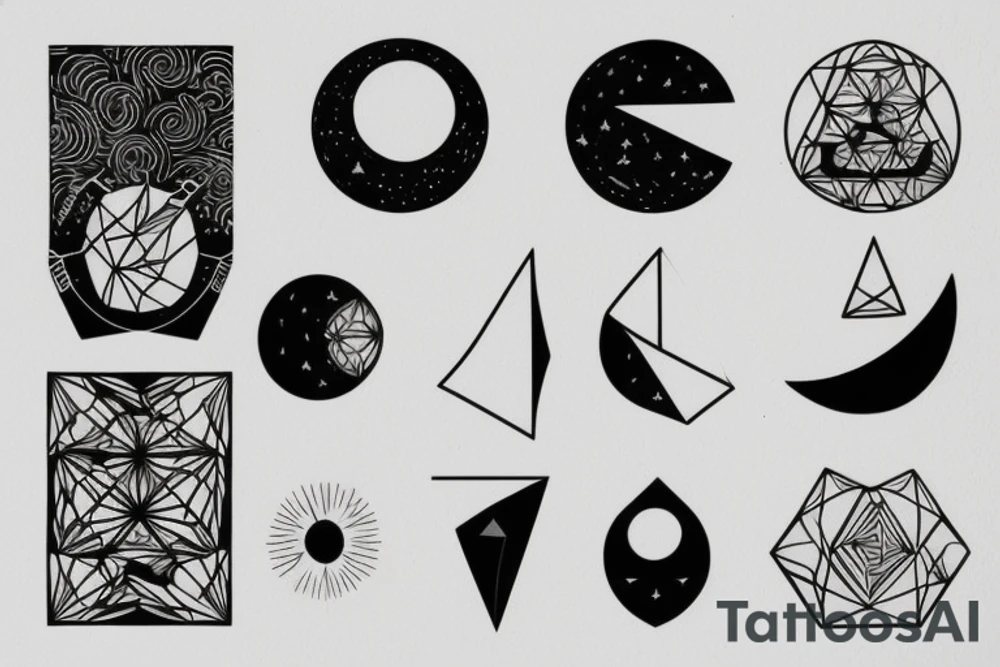 moonsmith. organic meets geometric shapes. Moon. Smith. Masculine and feminine. raw organic and technical refinement. juxtaposition. paradox. tattoo idea