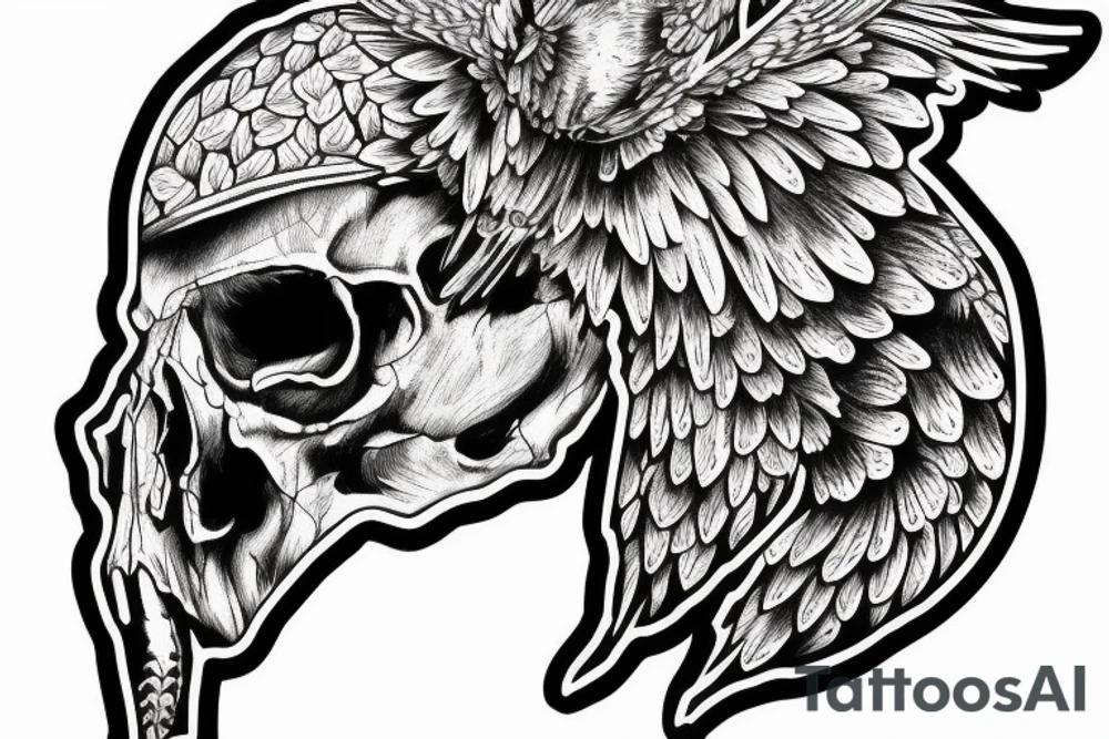 Woodpecker’s skull tattoo idea