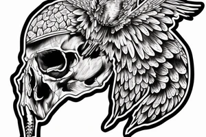 Woodpecker’s skull tattoo idea