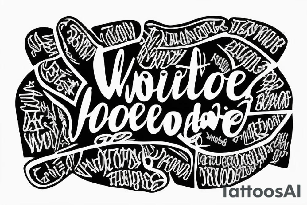 write: “hoodievoodie” with runes effect tattoo idea