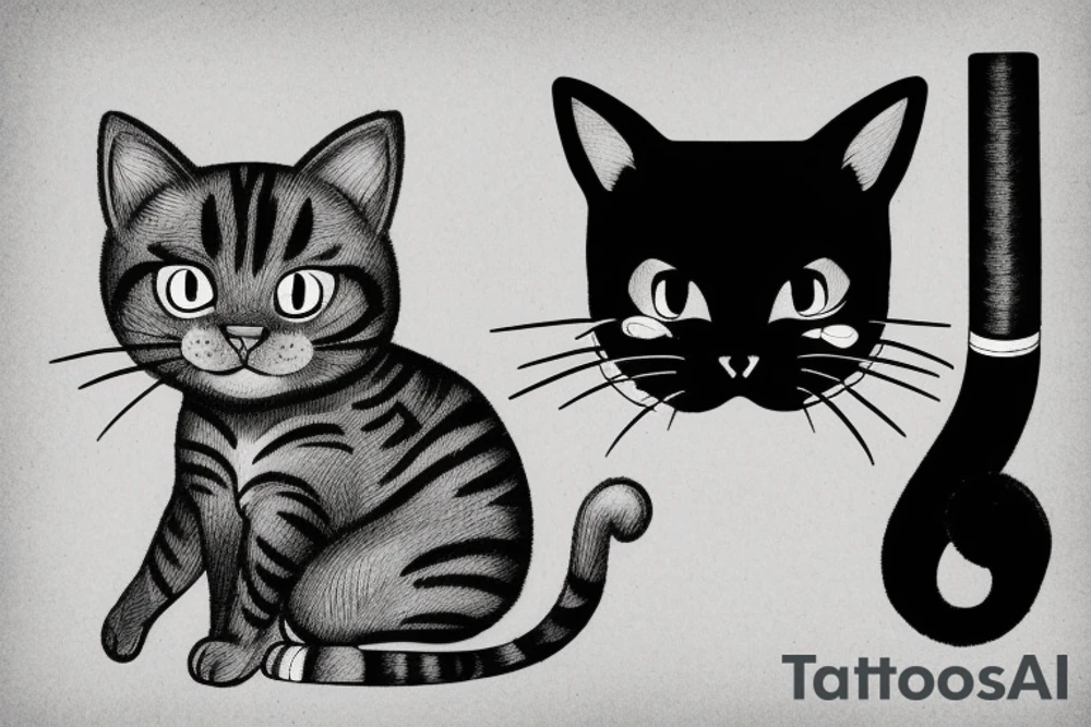 cat in pants with a cigarette tattoo idea