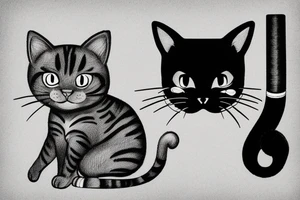 cat in pants with a cigarette tattoo idea