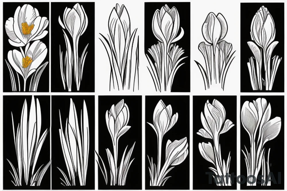 dutch crocus flower tattoo idea