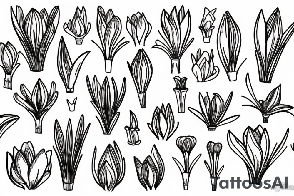 dutch crocus flower tattoo idea
