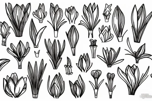 dutch crocus flower tattoo idea