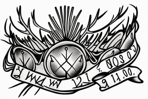 Crown of thorns with the date 01-01-2022 inside it. tattoo idea