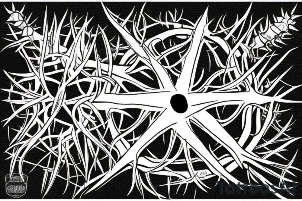 Crown of thorns with the date 01-01-2022 inside it. tattoo idea