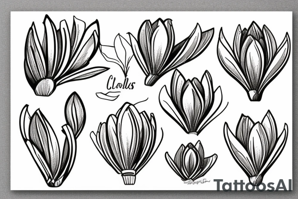 dutch crocus flower tattoo idea