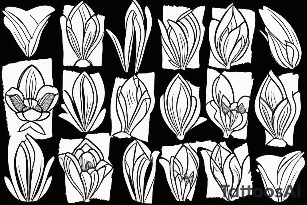 dutch crocus flower tattoo idea