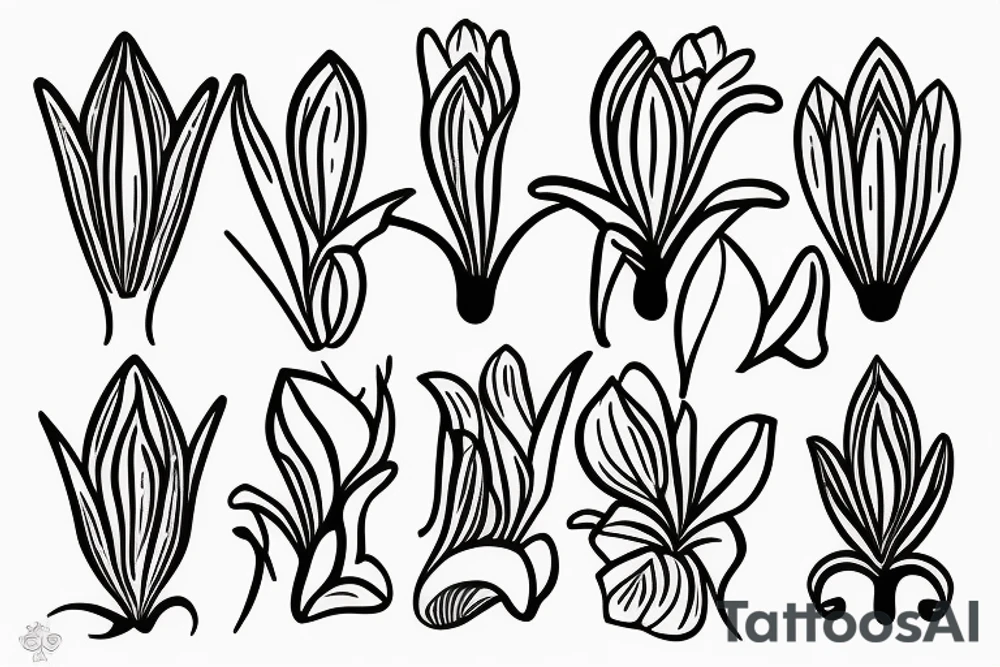 dutch crocus flower tattoo idea