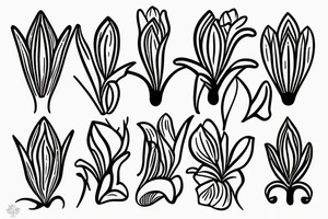 dutch crocus flower tattoo idea