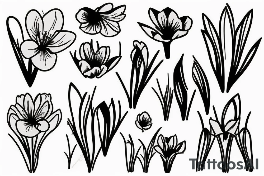 dutch crocus flower tattoo idea