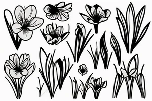 dutch crocus flower tattoo idea