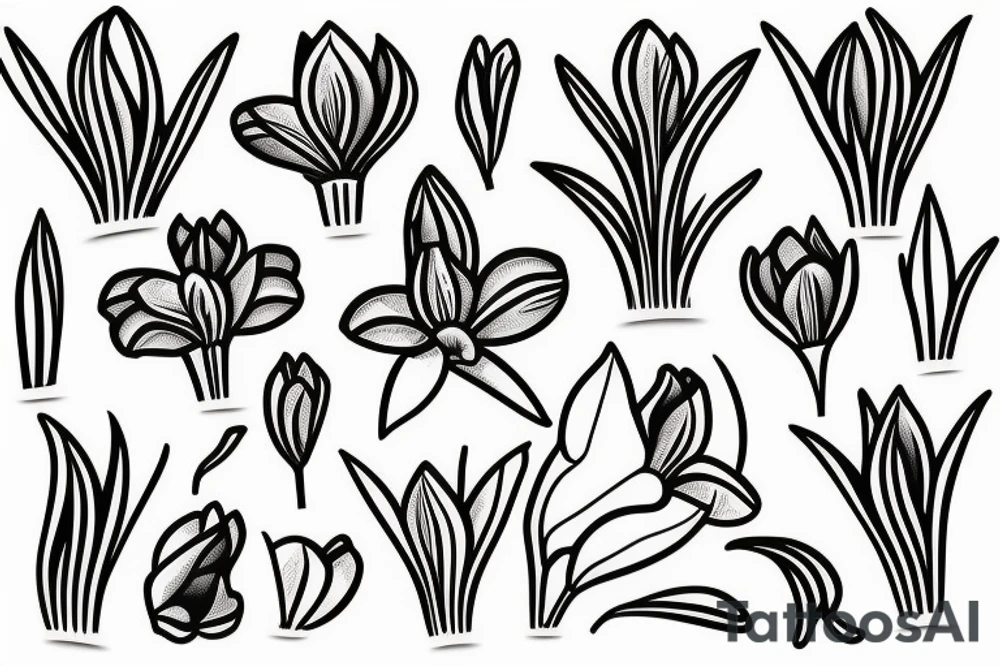 dutch crocus flower tattoo idea