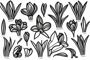 dutch crocus flower tattoo idea
