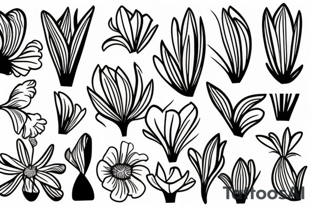 dutch crocus flower tattoo idea