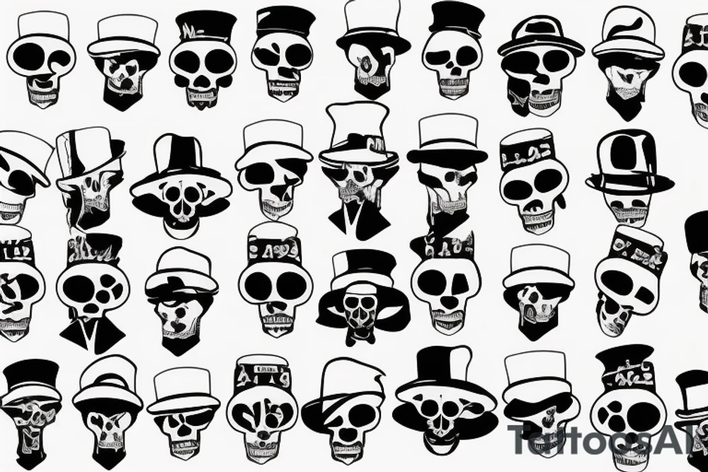 Monopoly men with a skull as head being anticapitlista tattoo idea