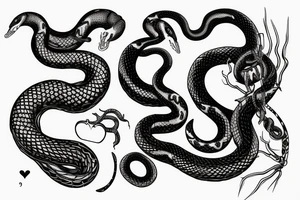 a snake that eats a heart tattoo idea