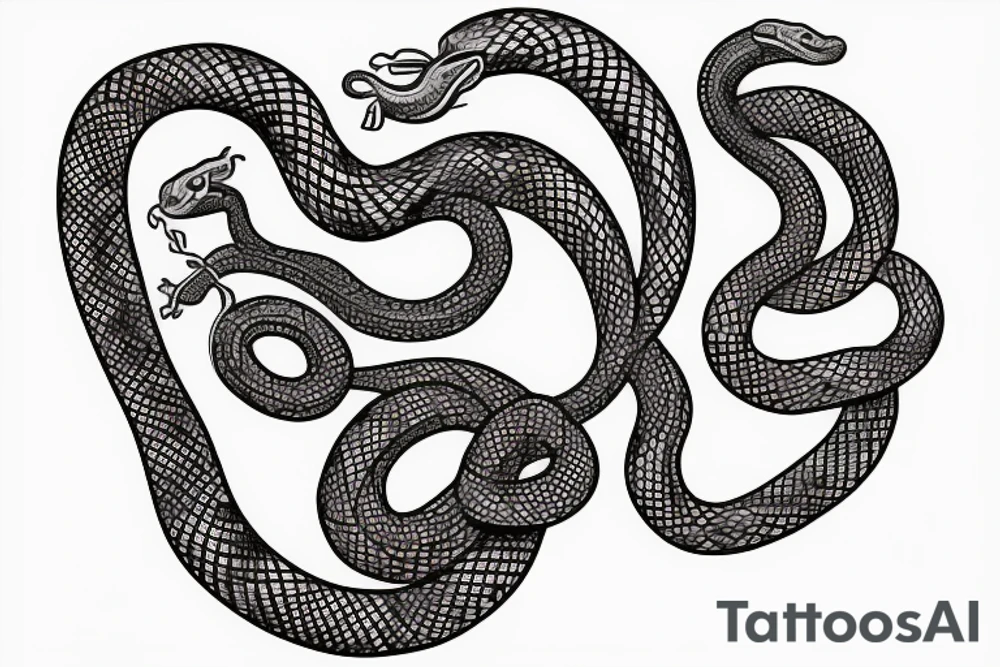 a snake that eats a heart tattoo idea
