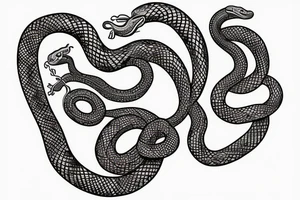 a snake that eats a heart tattoo idea