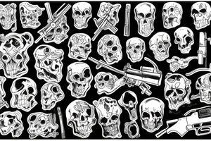 Ghost holding a big gun tattoo idea