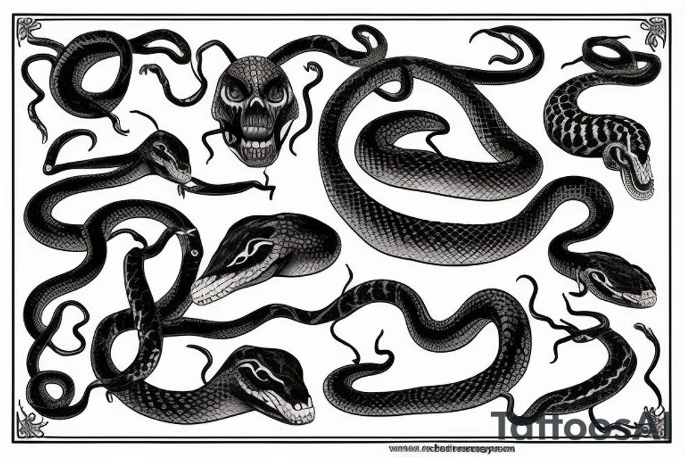 a scary snake tattoo idea