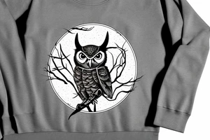 Great Horned Owl with Sweatshirt on tattoo idea