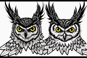 Great Horned Owl with Sweatshirt on tattoo idea