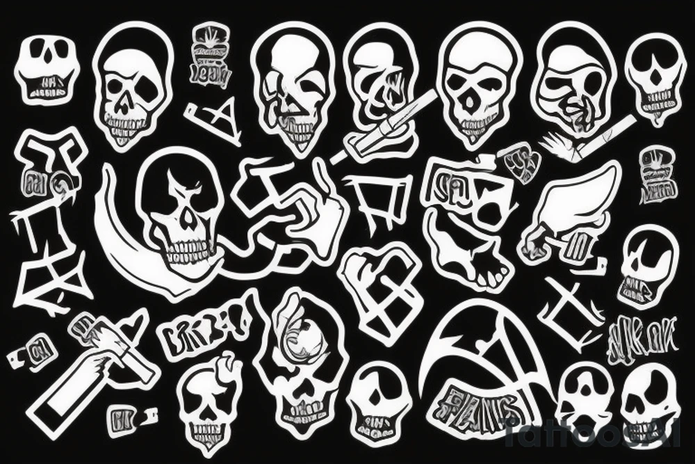 badass looking grim reaper smoking a joint and giving the okay symbol with his hand tattoo idea