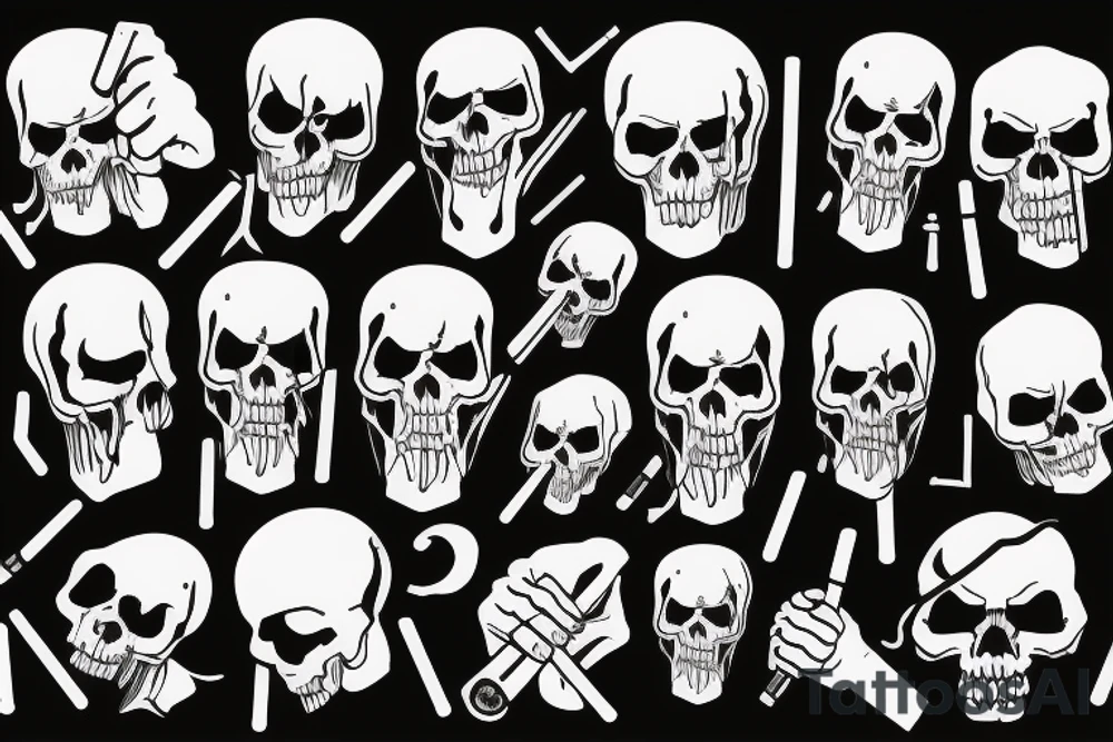 badass looking grim reaper smoking a joint and giving the okay symbol with his hand tattoo idea