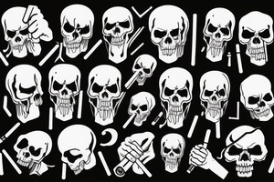 badass looking grim reaper smoking a joint and giving the okay symbol with his hand tattoo idea