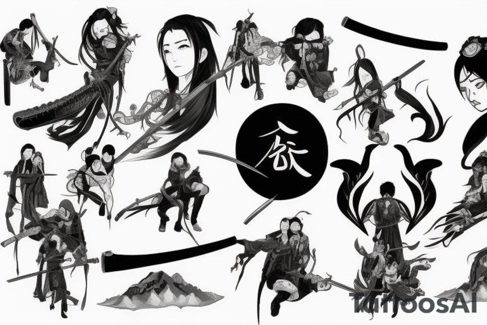 Blood Katana tattoo idea