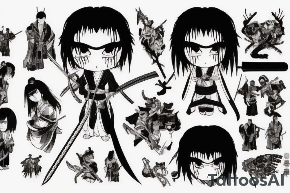 Blood Katana tattoo idea