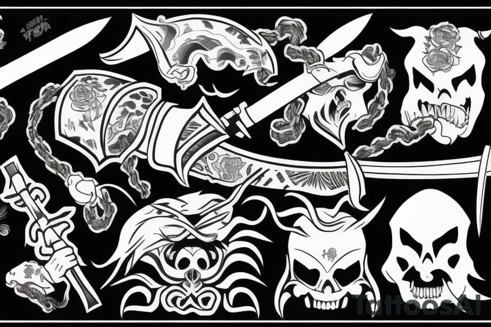 Blood Katana tattoo idea