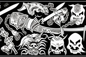 Blood Katana tattoo idea