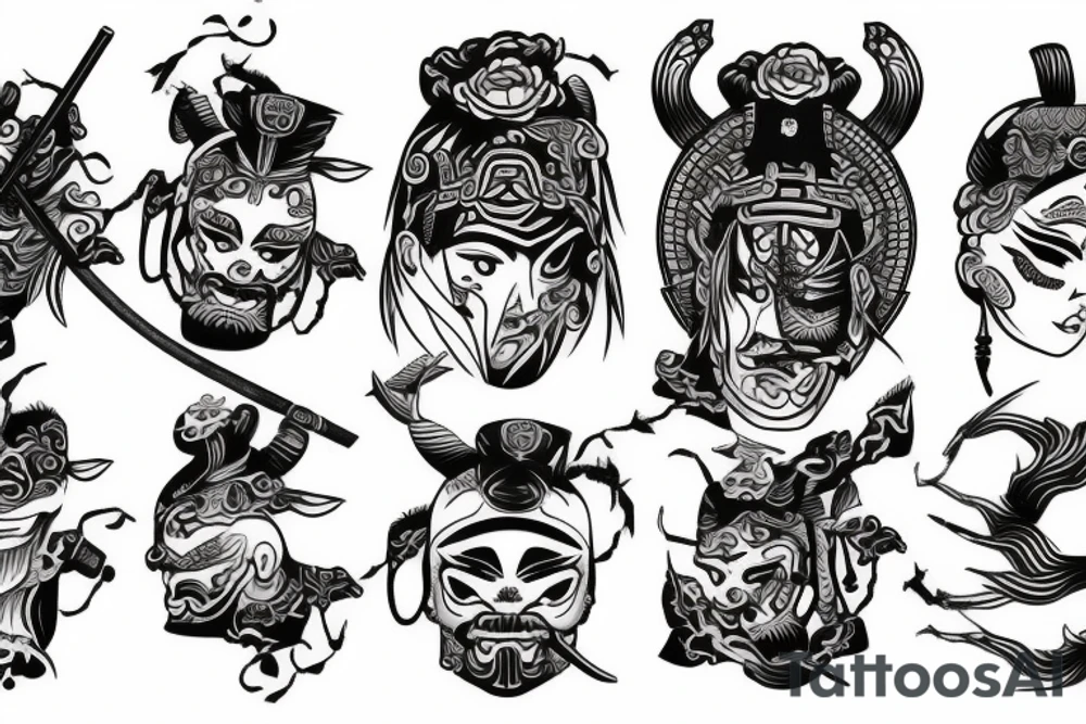 simpel samurai tattoo idea