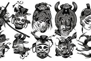 simpel samurai tattoo idea