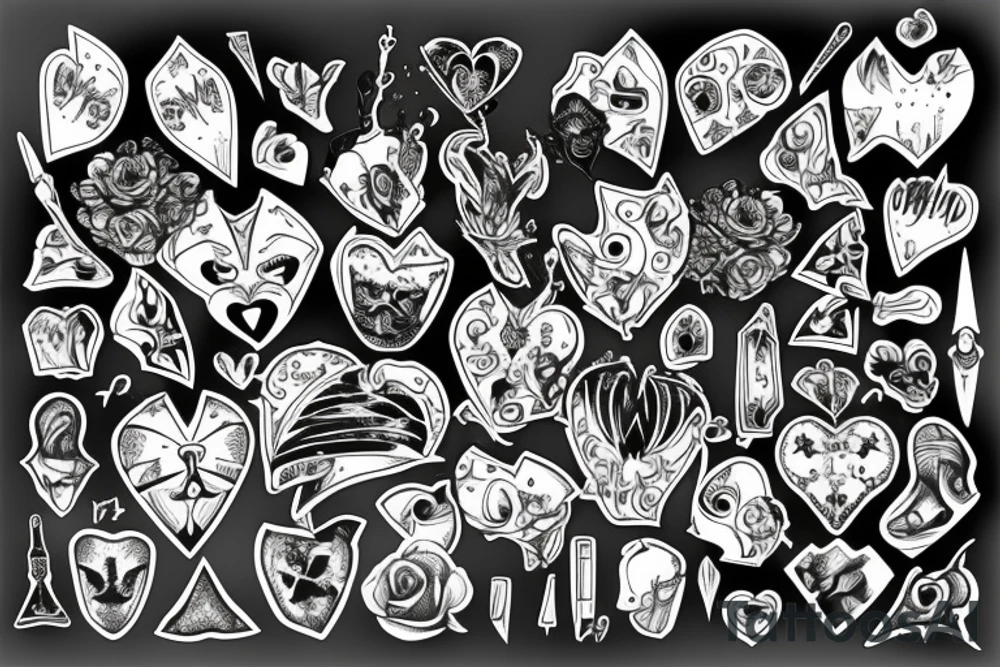 Dagger, heart, blood drops tattoo idea