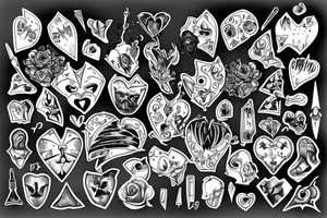 Dagger, heart, blood drops tattoo idea